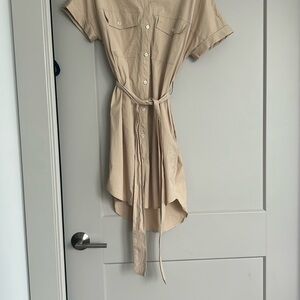 Theory Beige High-Low Dress